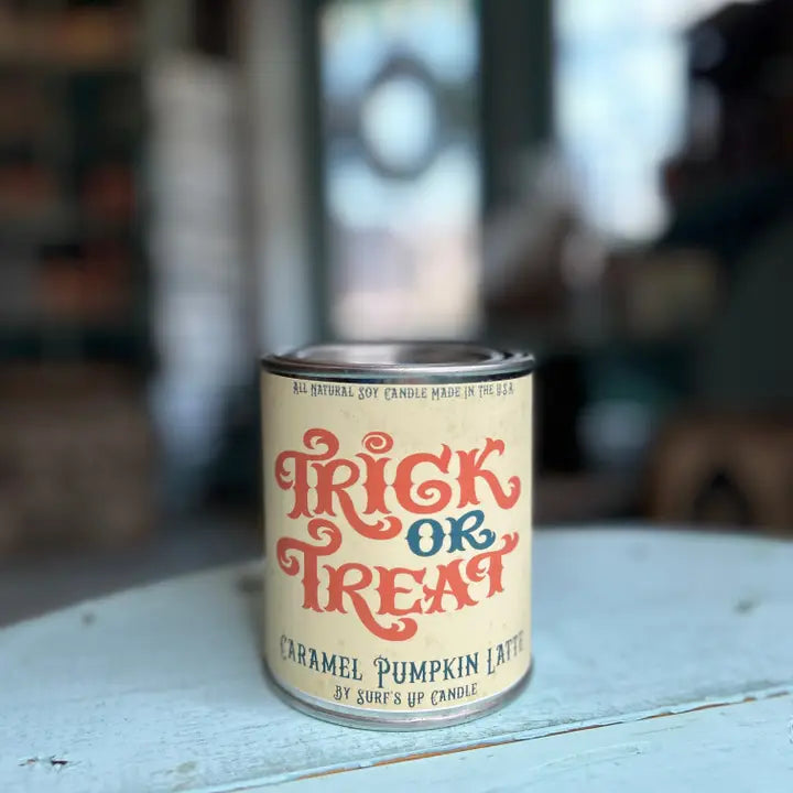 Trick or Treat Caramel Pumpkin Latte Paint Can Candle