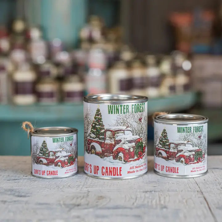 Winter Forest Paint Can Candle