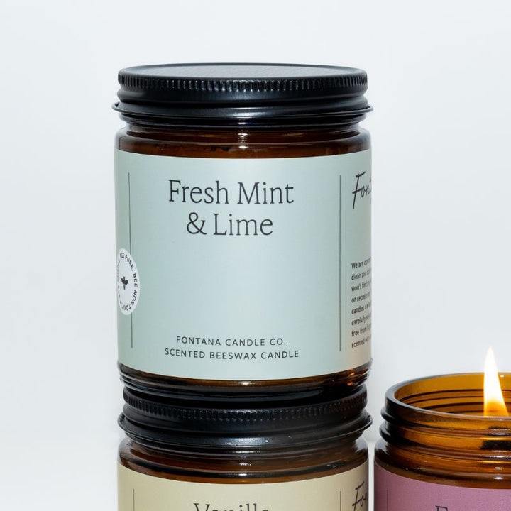 Fresh Mint & Lime Beeswax & Essential Oil Jar Candle