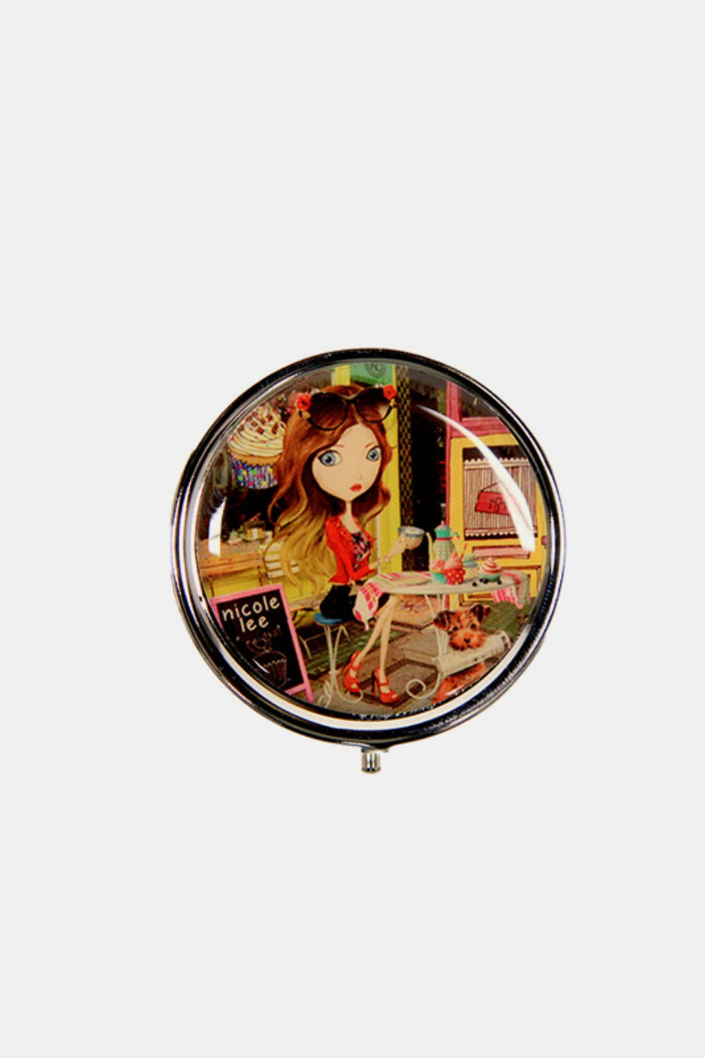 Nicole Lee USA Metallic Circular Large Pill Case