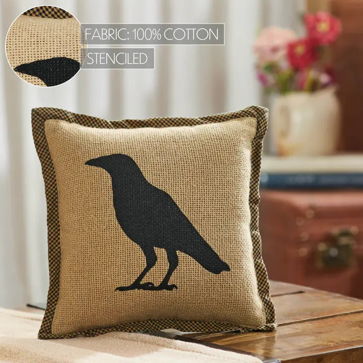 Raven Harvest Raven Throw Pillow