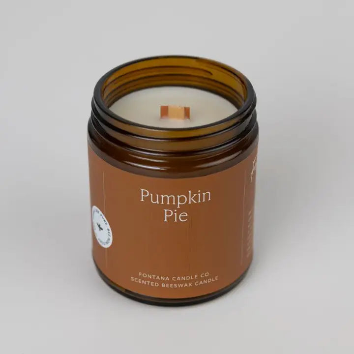 Pumpkin Pie Essential Oil Beeswax Jar Candle: Non-Toxic
