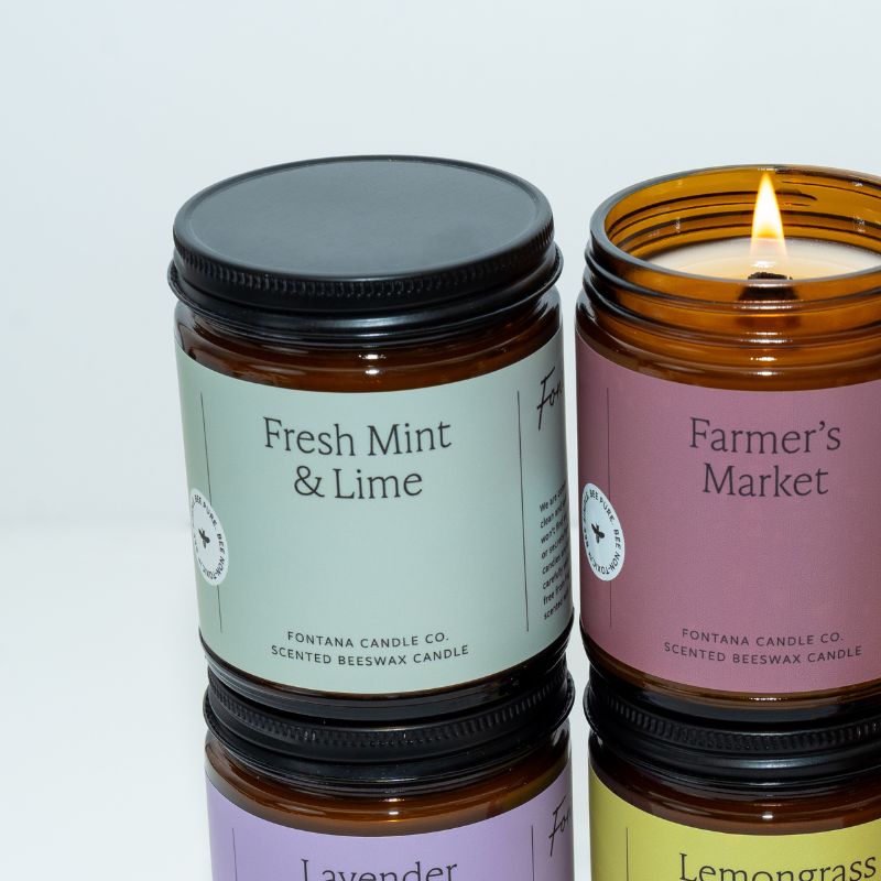 Fresh Mint & Lime Beeswax & Essential Oil Jar Candle