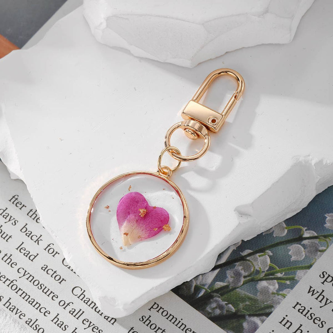 Ladylande - Handmade Resin Pressed-Flower Keychain
