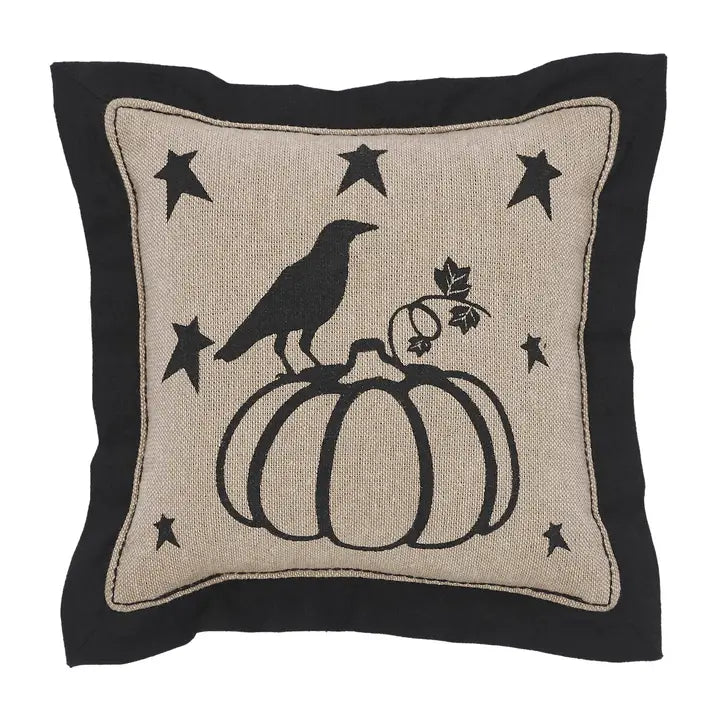 Raven Harvest Primitive Pumpkin Pillow