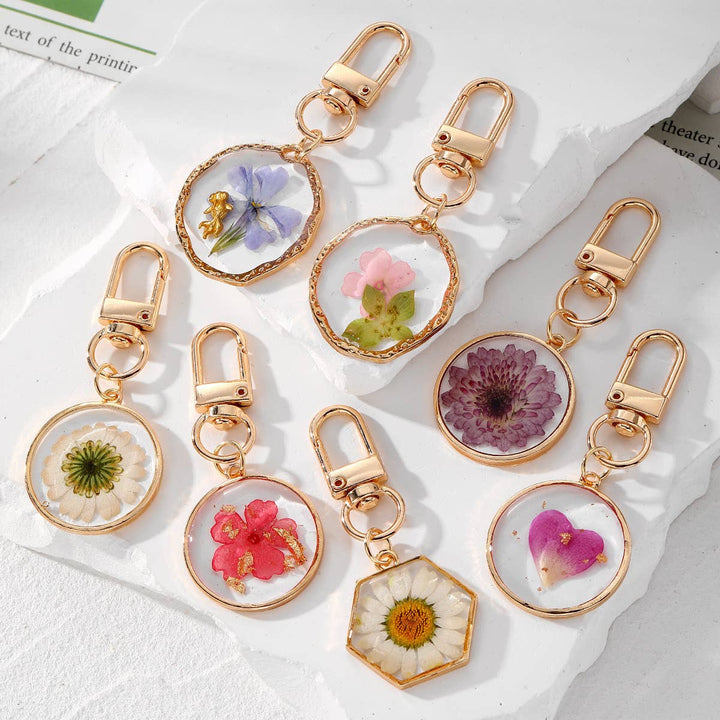 Ladylande - Handmade Resin Pressed-Flower Keychain