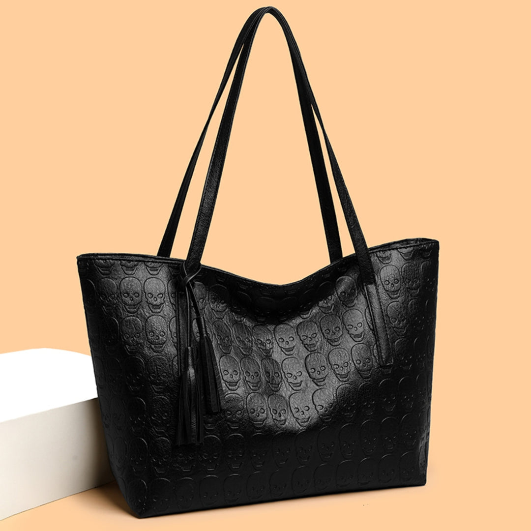 Skeleton PU Leather Tote Bag