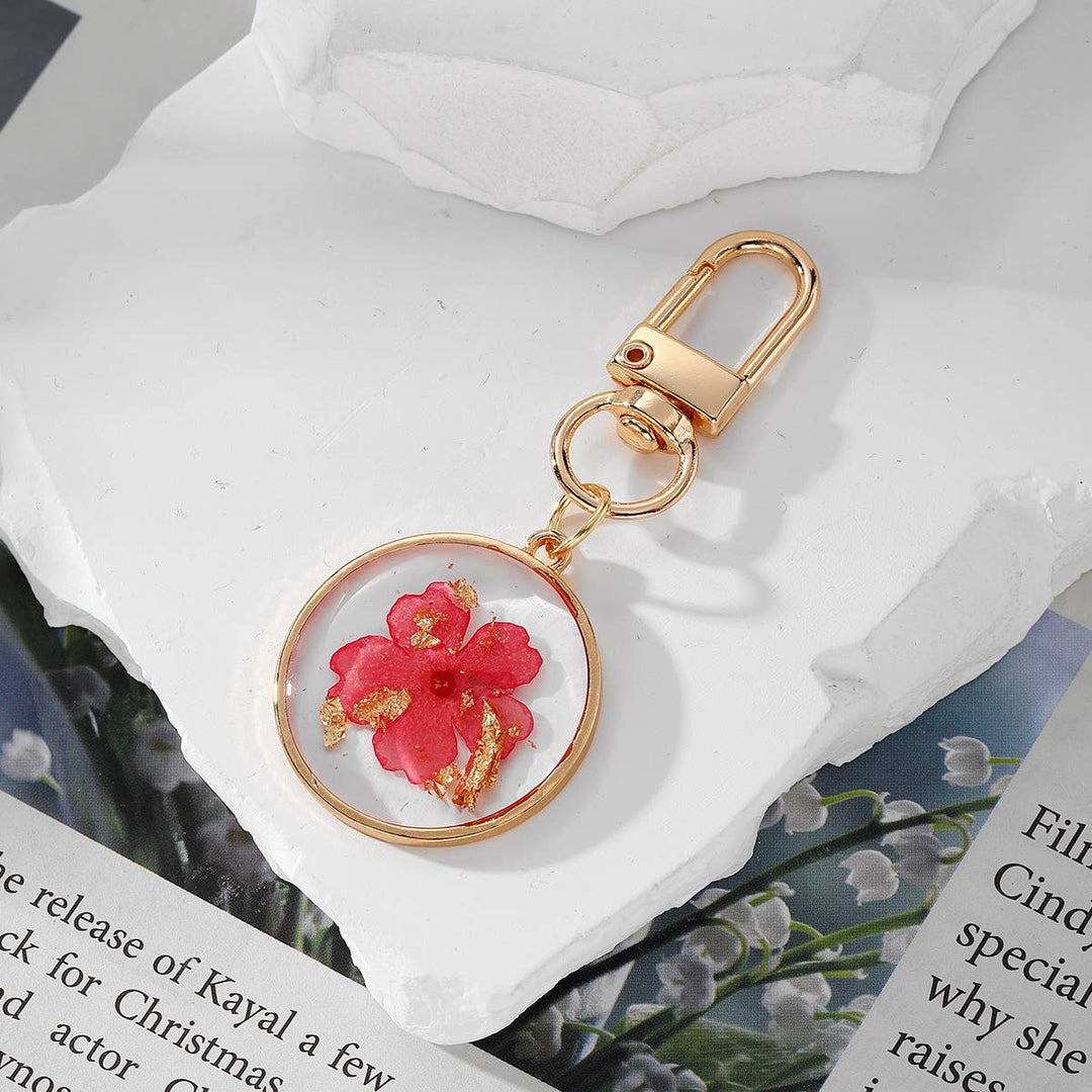 Ladylande - Handmade Resin Pressed-Flower Keychain