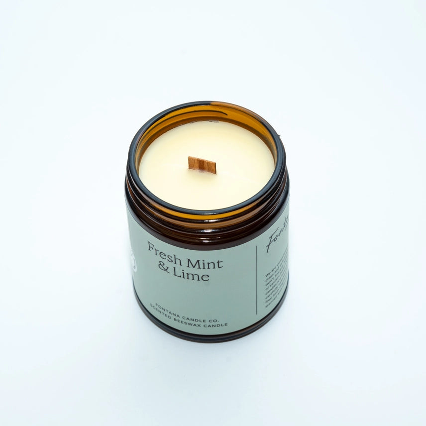 Fresh Mint & Lime Beeswax & Essential Oil Jar Candle