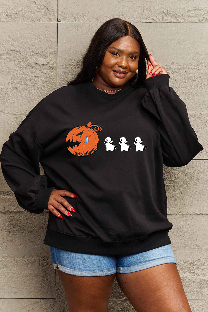 Full Size Graphic Dropped Shoulder Sweatshirt