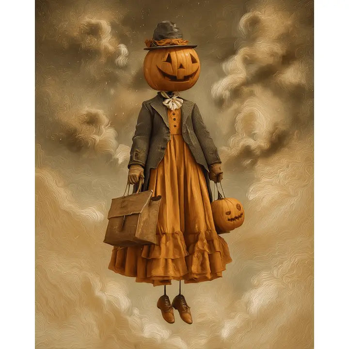 Vintage Pumpkinhead Halloween Art Print