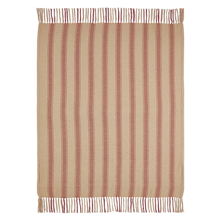 Harvest Blessings Pumpkin Patch Ticking Strip Woven Throw