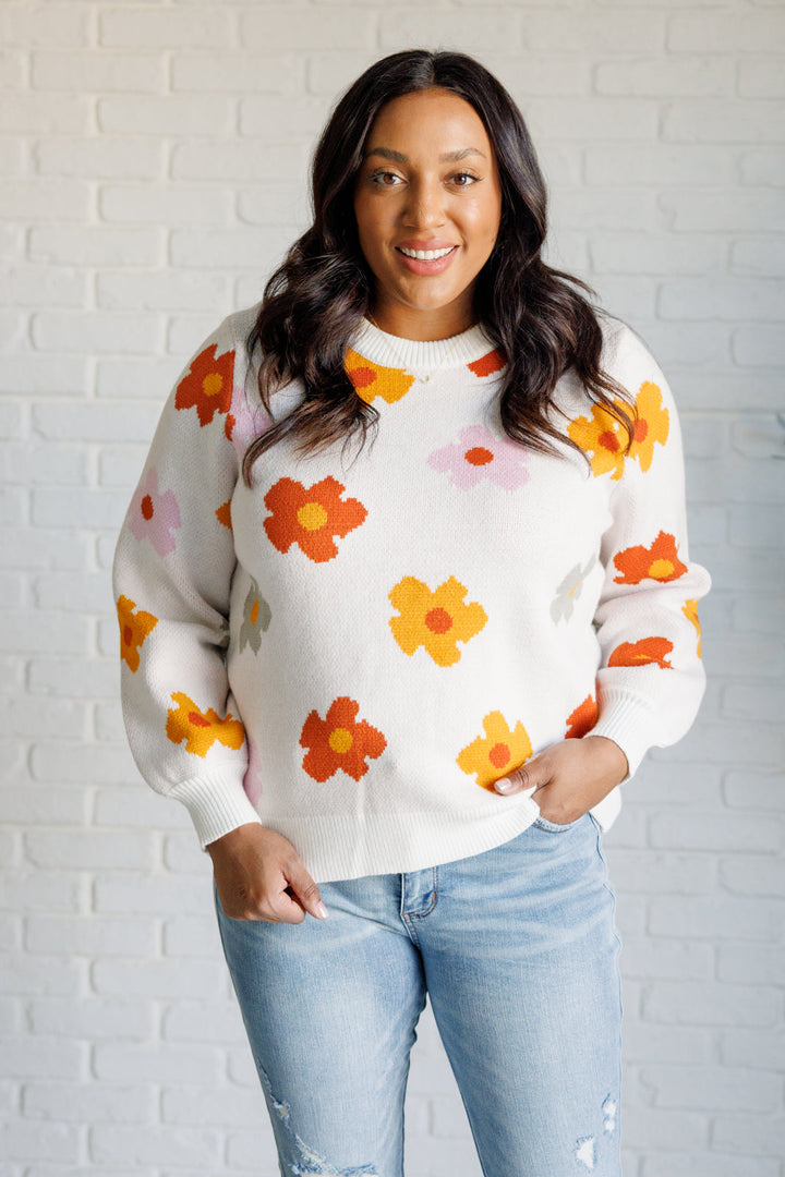 Falling Flowers Floral Sweater