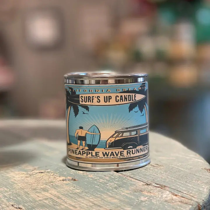 Pineapple Wave Runner Paint Can Candle