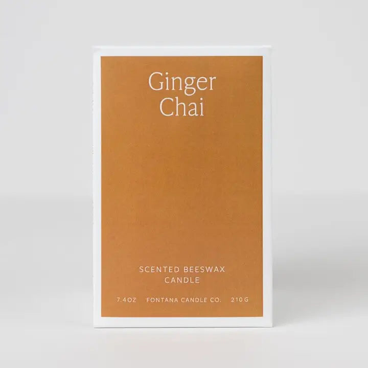 Ginger Chai Essential Oil Beeswax Jar Candle: Non-Toxic