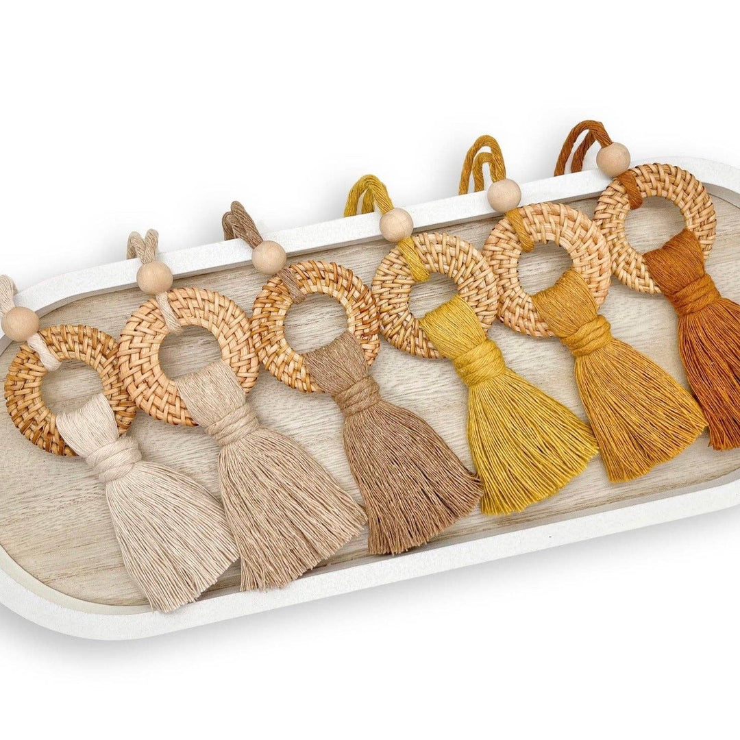 The Thrifty Handmade - Macrame Rattan Diffuser Car Charm for Essential Oils