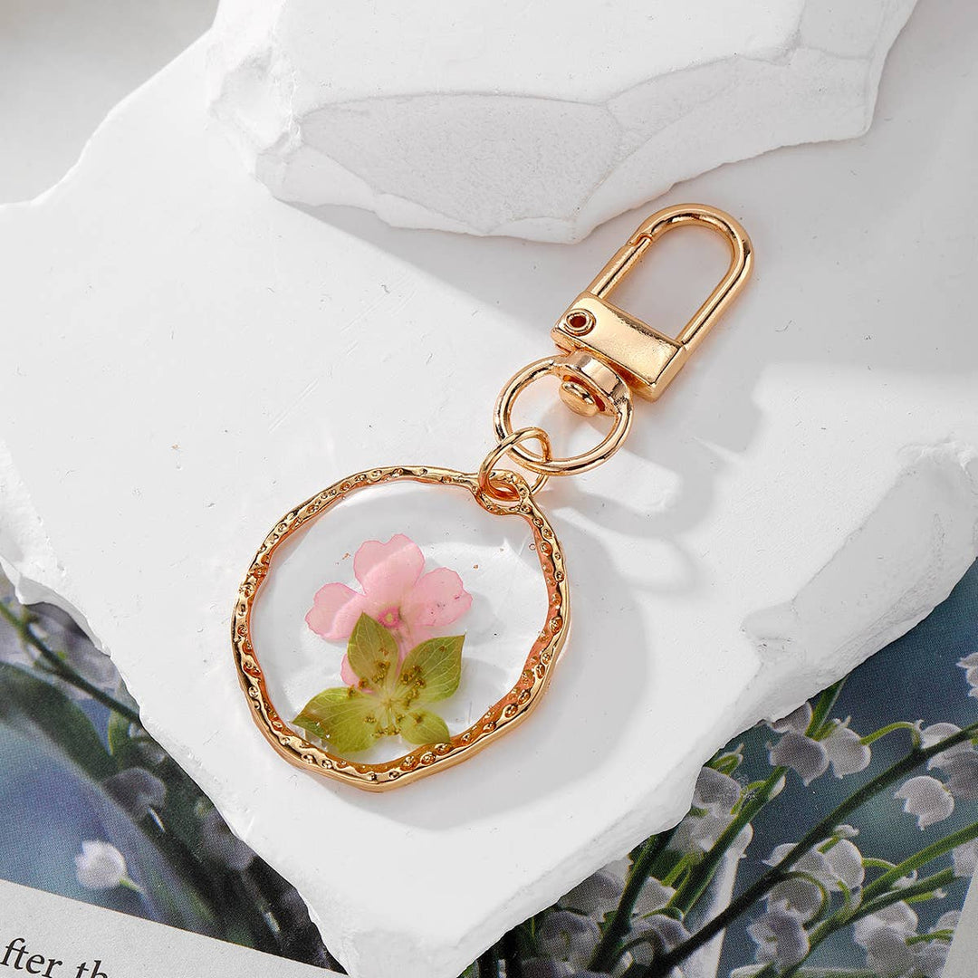 Ladylande - Handmade Resin Pressed-Flower Keychain