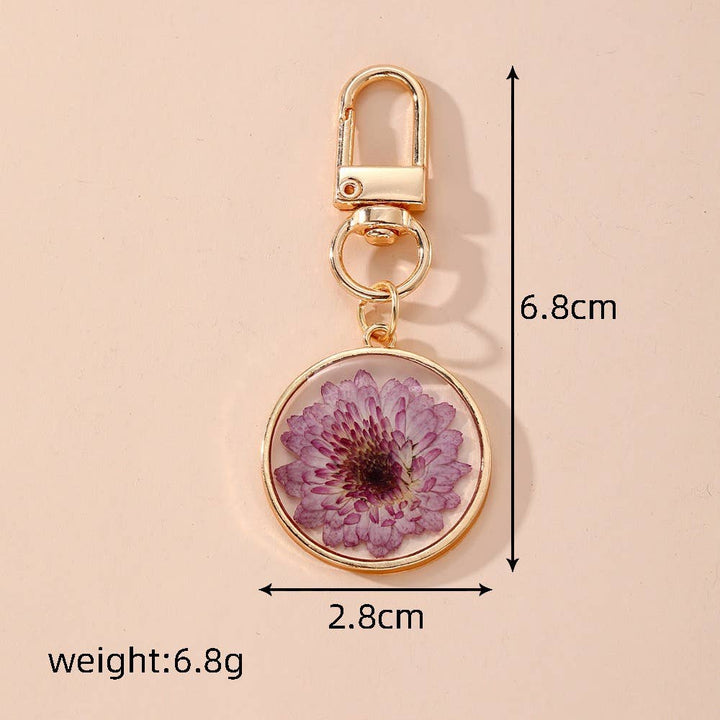 Ladylande - Handmade Resin Pressed-Flower Keychain