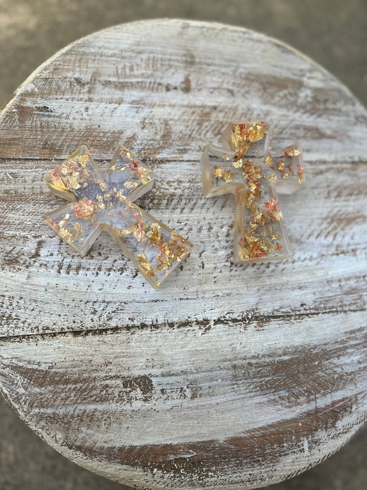 Mae Mae's - Gold/rose gold cross 