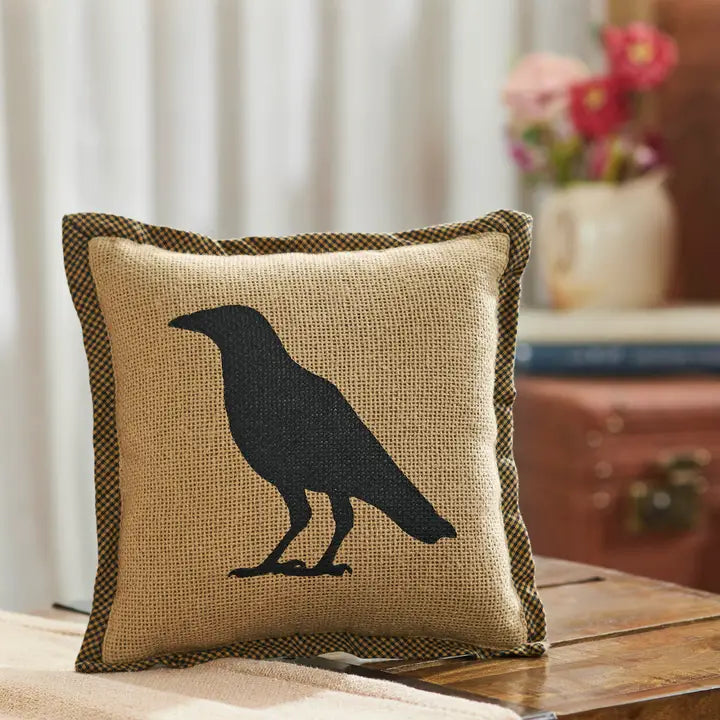 Raven Harvest Raven Throw Pillow