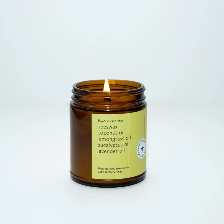 Lemongrass Eucalyptus Beeswax & Essential Oil Jar Candle