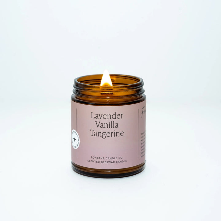 Lavender Vanilla Tangerine Beeswax Essential Oil Jar Candle