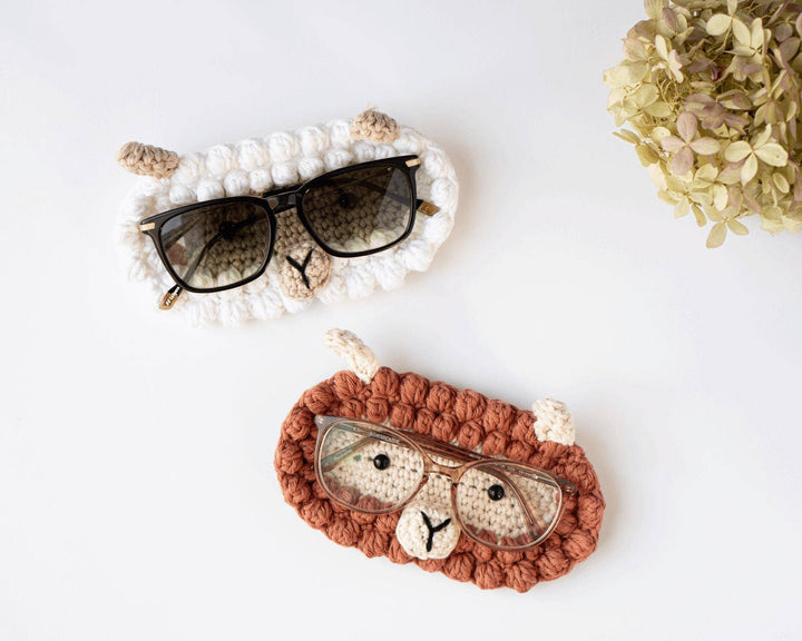 Crochet  Sheep Glasses Holder