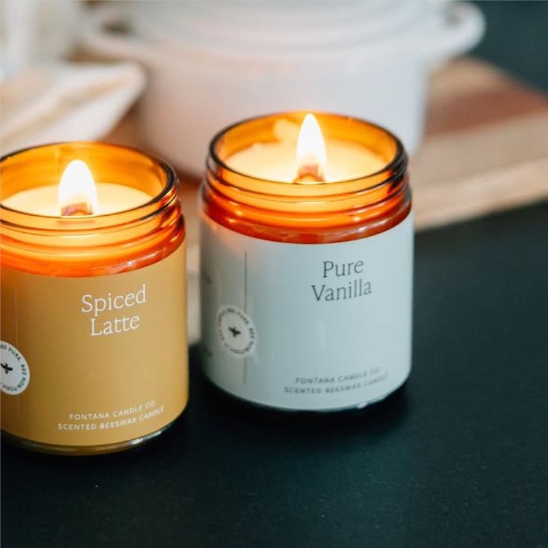 Pure Vanilla Essential Oil Beeswax Jar Candle: Non-Toxic