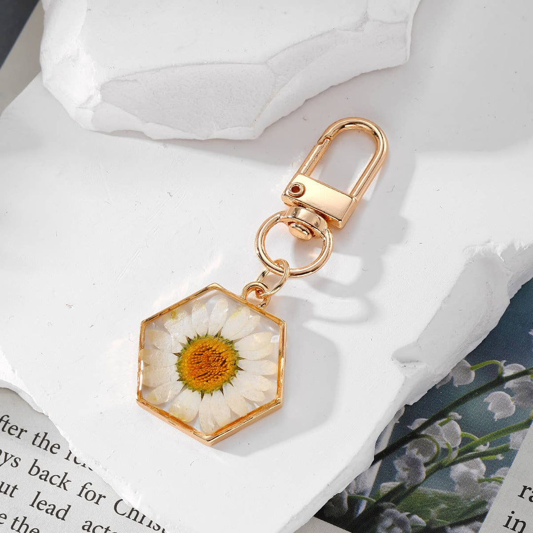 Ladylande - Handmade Resin Pressed-Flower Keychain